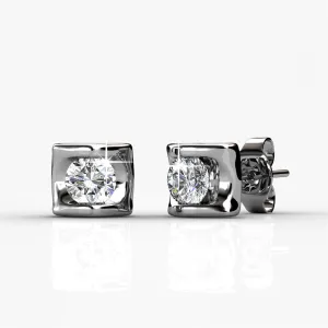 Luxe Swarovski Schmuck Lindsey Ohrstecker mit Herz aus 18 Karat Weißgold und Swarovski Kristallen - Endgültiger Verkauf