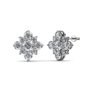 Luxus Swarovski Schmuck Macie Stecker mit Swarovski Kristallen in 18 Karat Weißgold beschichtet