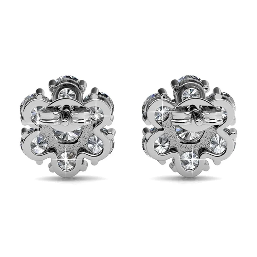 Luxus Swarovski Schmuck Maggie Blumenstecker mit Swarovski Kristallen in 18 Karat Weißgold vergoldet