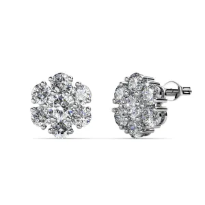 Luxus Swarovski Schmuck Maggie Blumenstecker mit Swarovski Kristallen in 18 Karat Weißgold vergoldet
