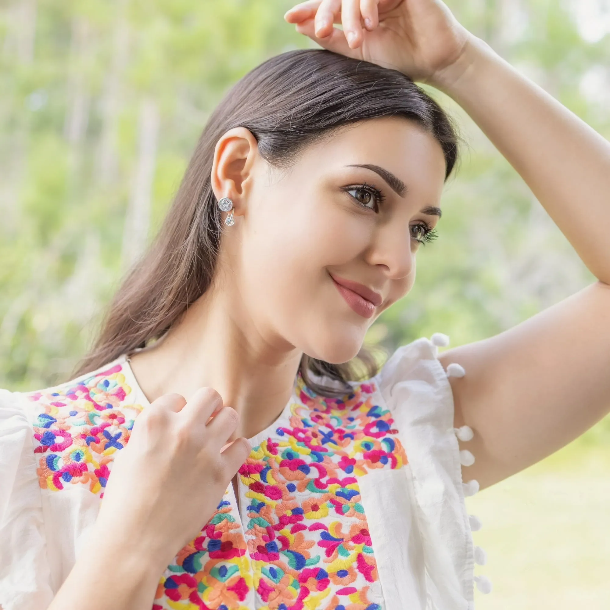 Luxus Swarovski Schmuck McKayla Ohrringe mit Swarovski Kristallen in 18 Karat Weißgold beschichtet