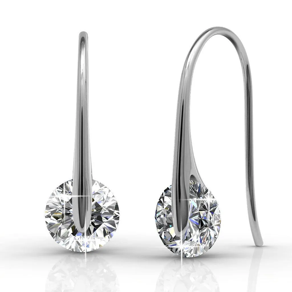 Luxus Swarovski Schmuck McKayla Ohrringe mit Swarovski Kristallen in 18 Karat Weißgold beschichtet
