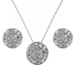 Luxus Swarovski Schmuck Nelly 18 Karat Weißgold Pave Stecker Halskette und Ohrringe Schmuckset mit Swarovski Kristallen