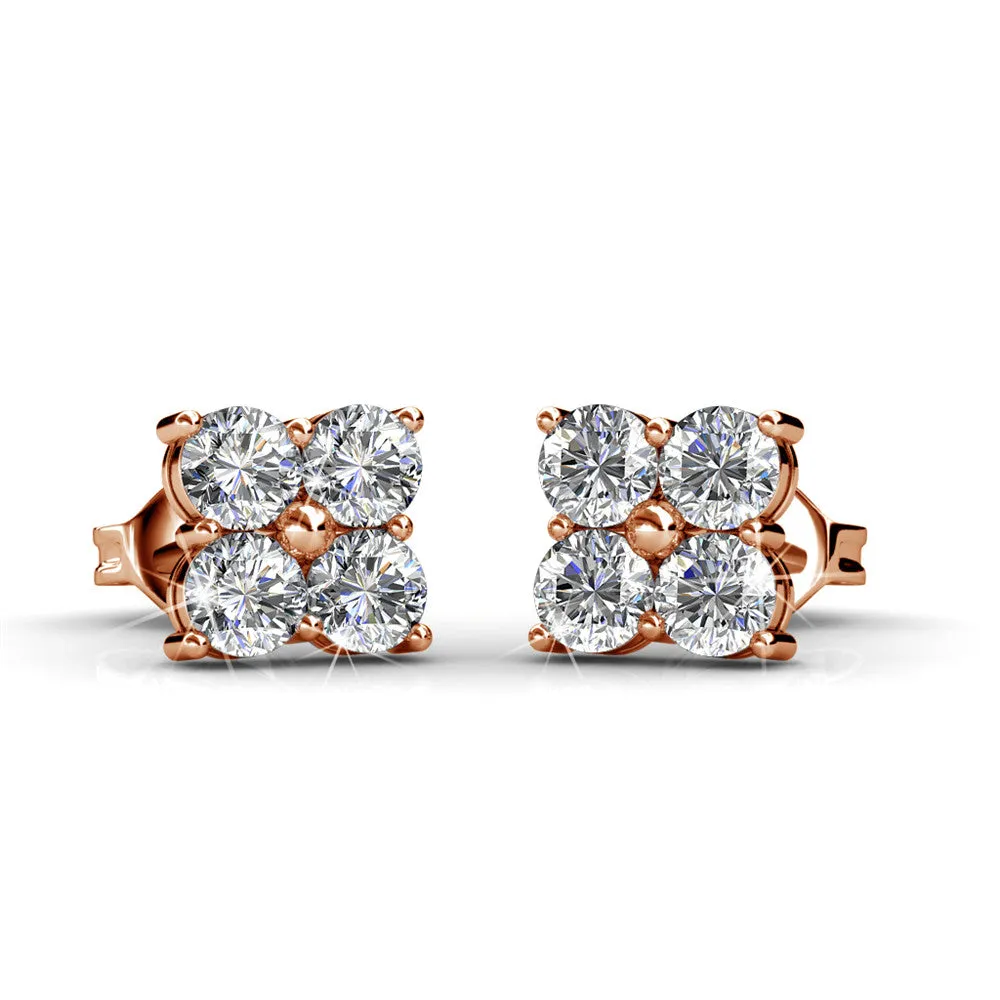Luxe Swarovski Schmuck Rae 18 Karat Weißgold Stecker mit Swarovski Kristallen
