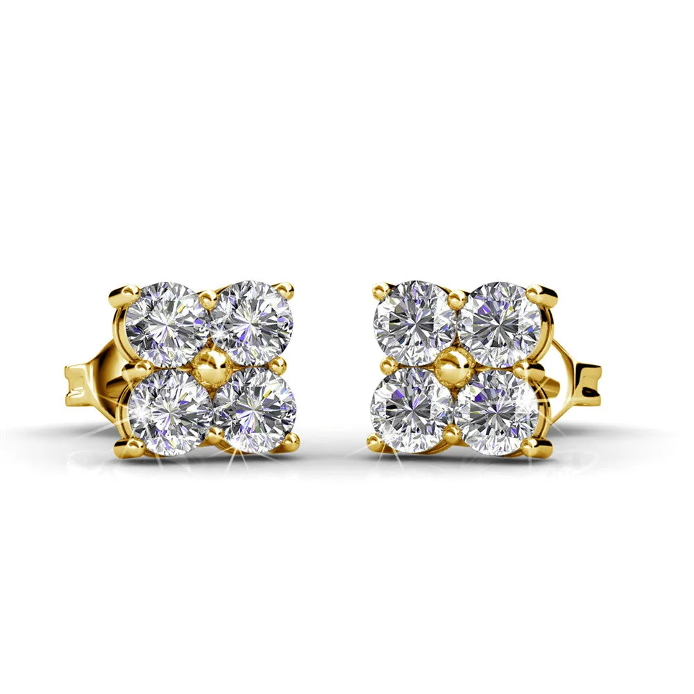 Luxe Swarovski Schmuck Rae 18 Karat Weißgold Stecker mit Swarovski Kristallen