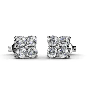 Luxe Swarovski Schmuck Rae 18 Karat Weißgold Stecker mit Swarovski Kristallen