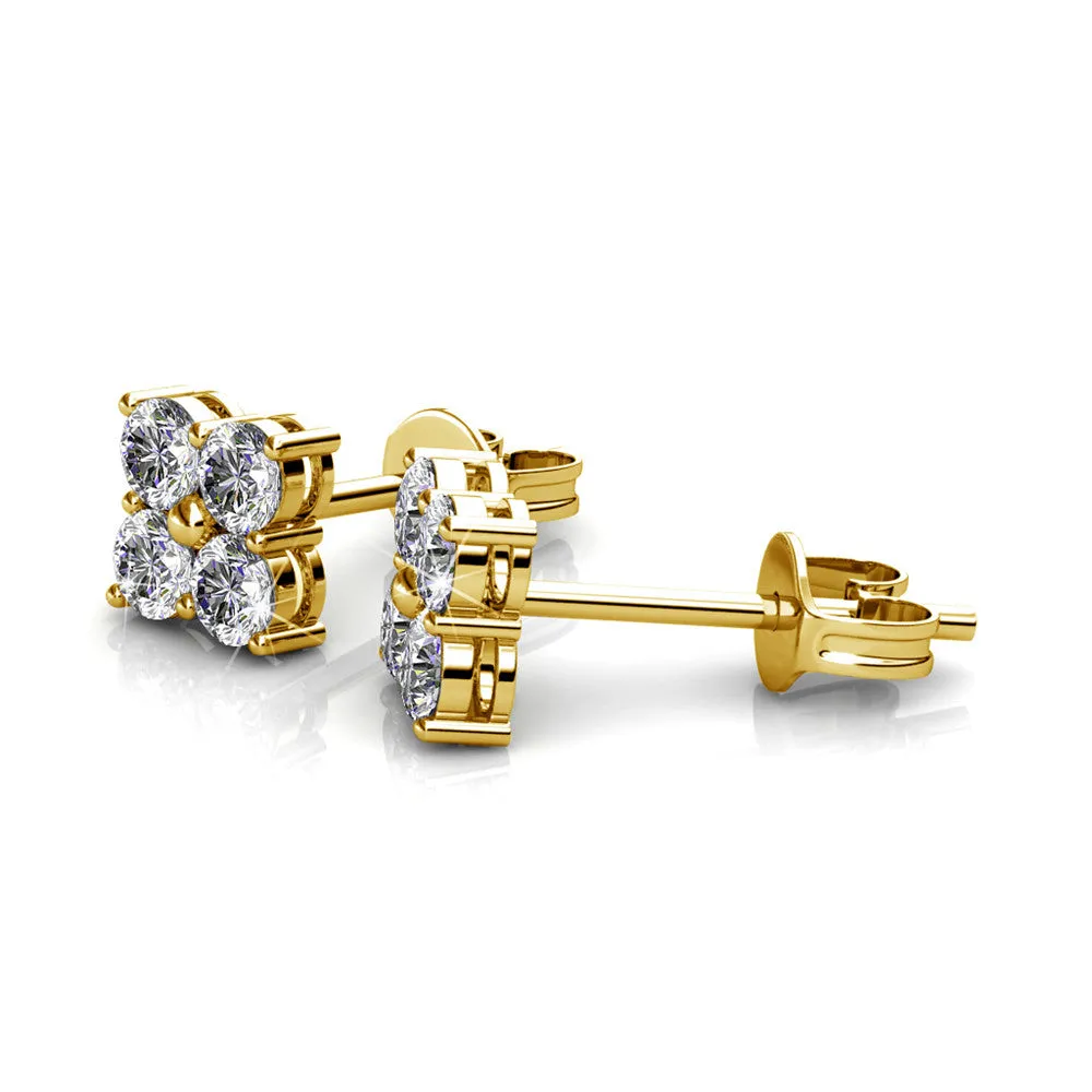 Luxe Swarovski Schmuck Rae 18 Karat Weißgold Stecker mit Swarovski Kristallen