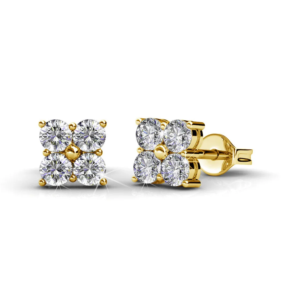 Luxe Swarovski Schmuck Rae 18 Karat Weißgold Stecker mit Swarovski Kristallen