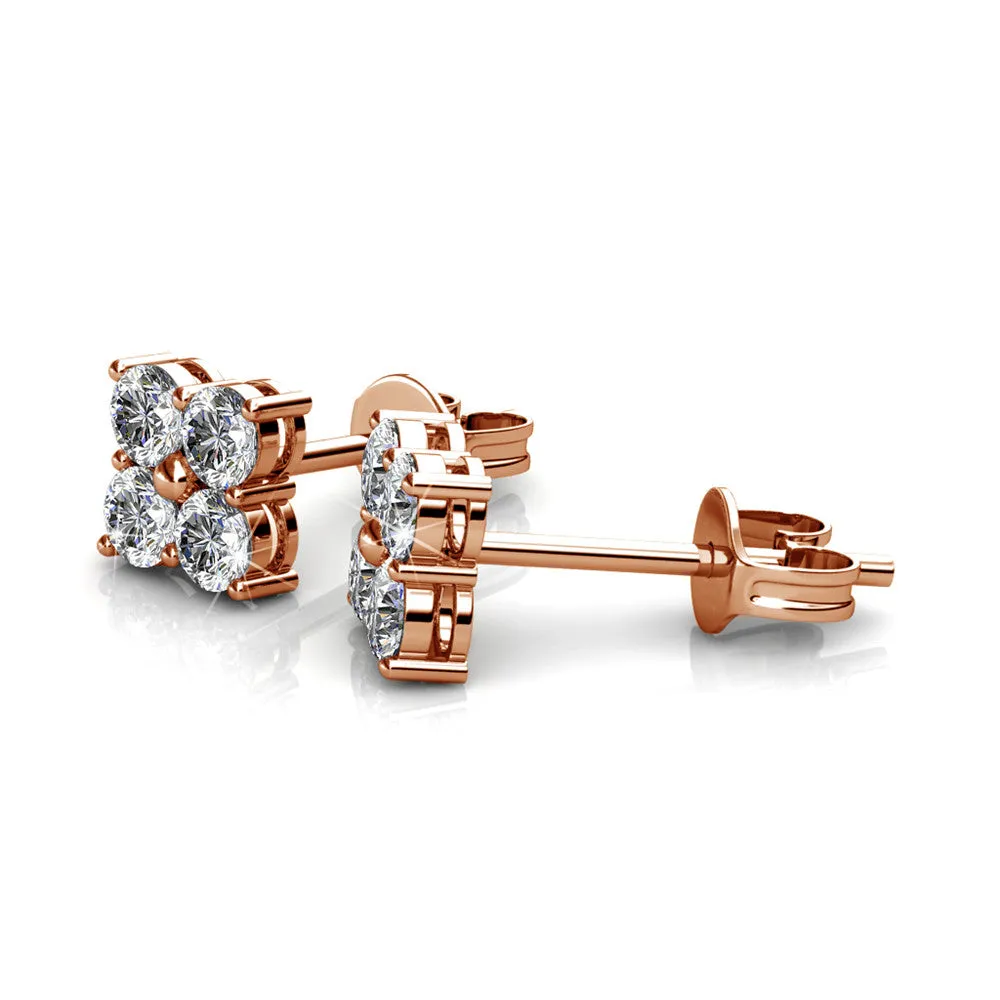 Luxe Swarovski Schmuck Rae 18 Karat Weißgold Stecker mit Swarovski Kristallen