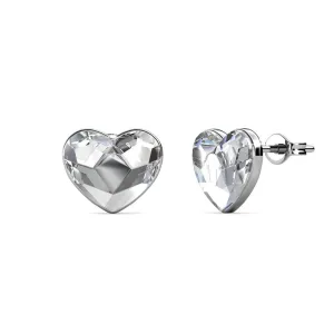 Luxus Swarovski Schmuck Violett 18k Weißgold beschichtete Herz Stecker Ohrringe mit Swarovski Kristallen