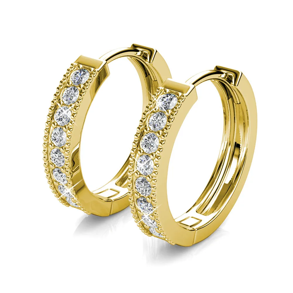 Lydia 18k Weißgold plattierte 16mm Creolen mit Swarovski Kristallen