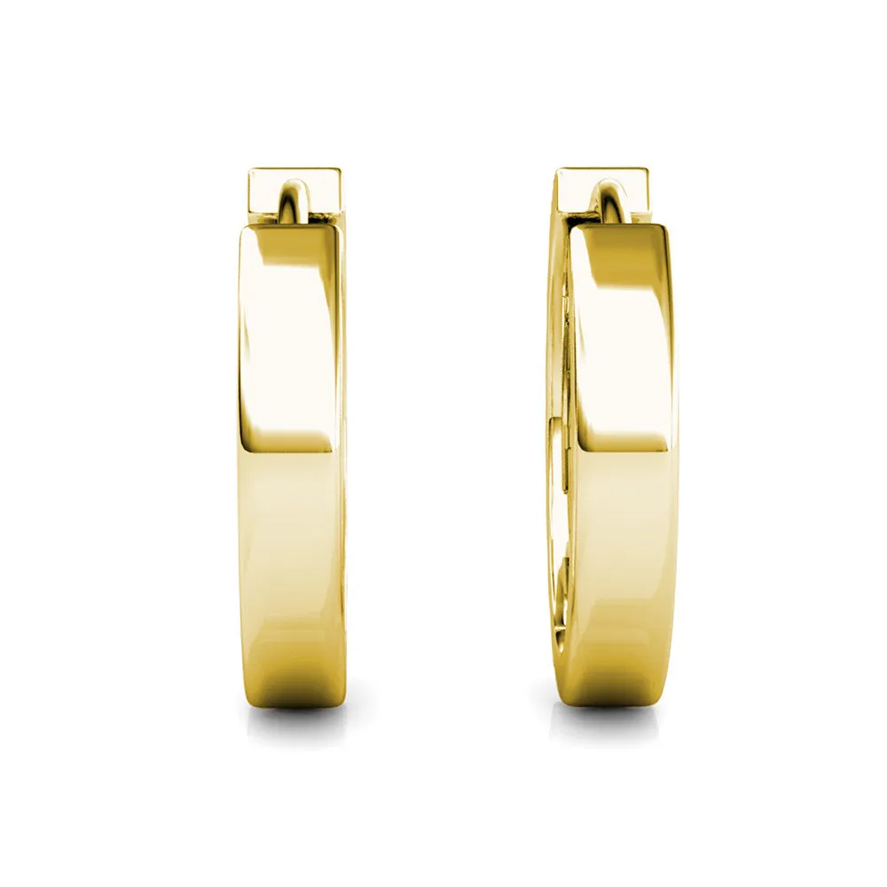 Lydia 18k Weißgold plattierte 16mm Creolen mit Swarovski Kristallen