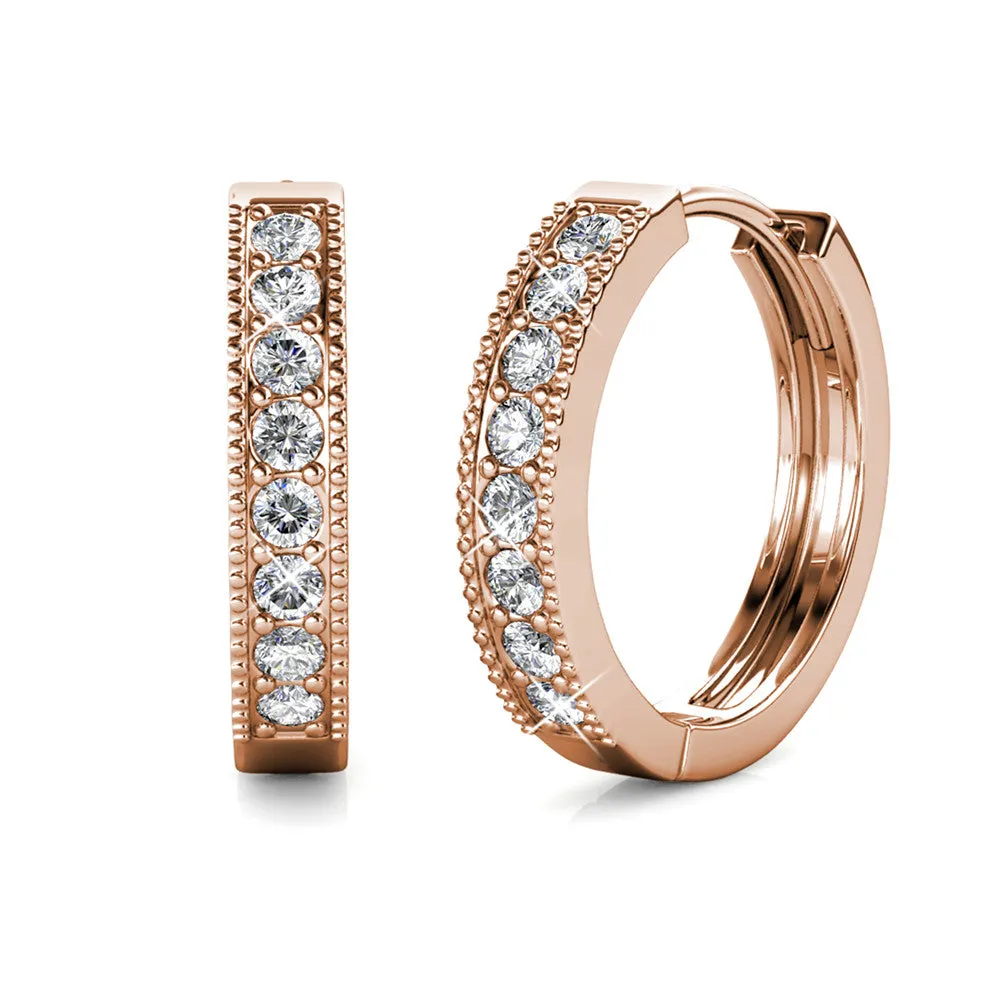 Lydia 18k Weißgold plattierte 16mm Creolen mit Swarovski Kristallen