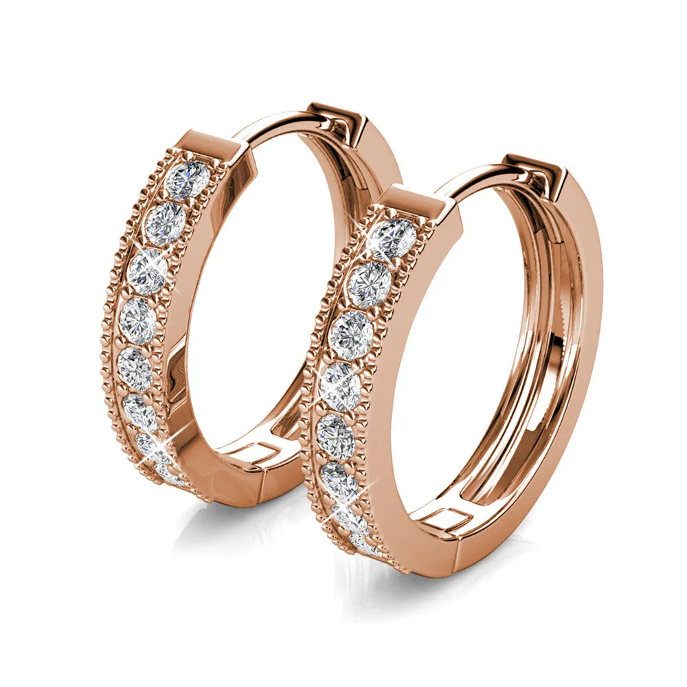 Lydia 18k Weißgold plattierte 16mm Creolen mit Swarovski Kristallen