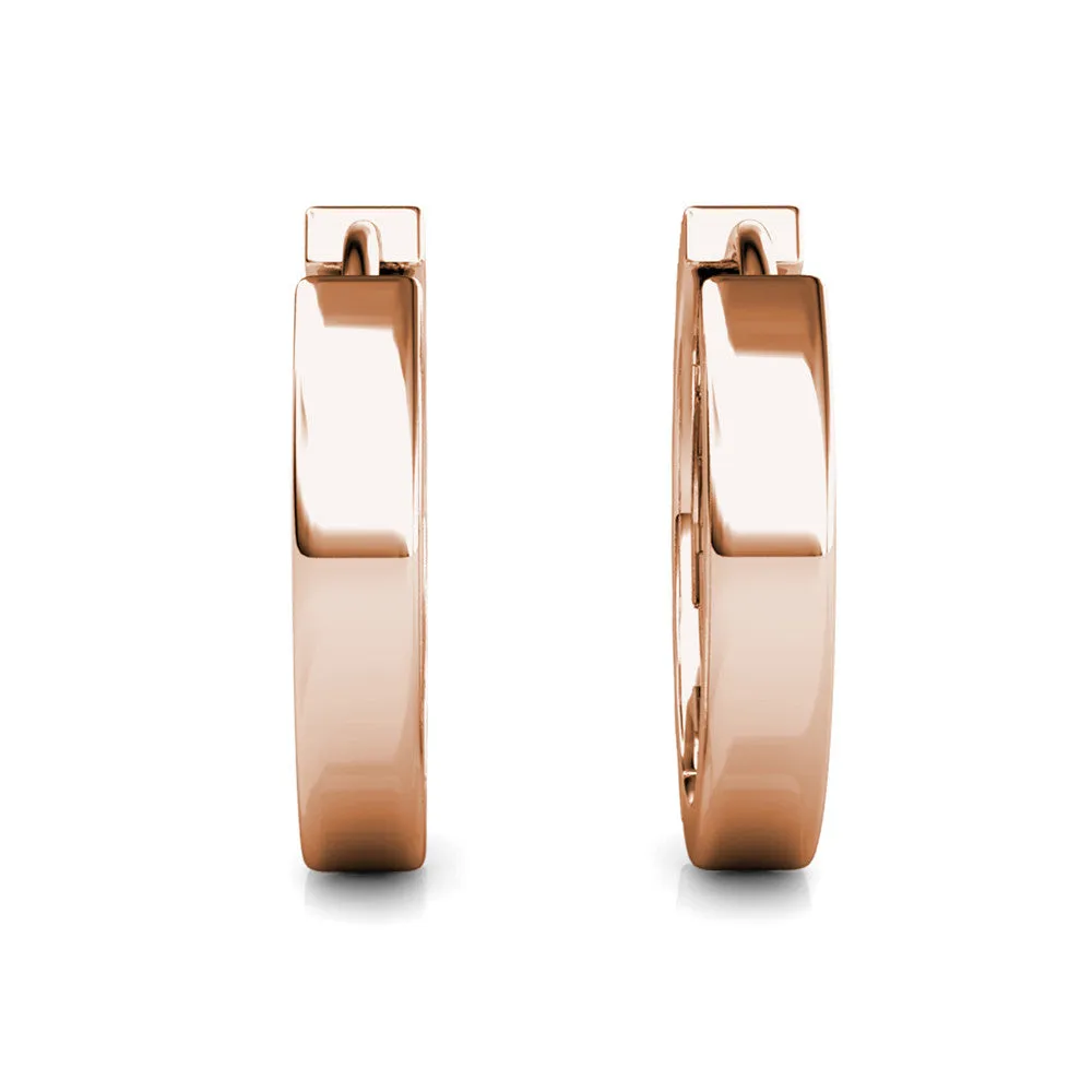 Lydia 18k Weißgold plattierte 16mm Creolen mit Swarovski Kristallen