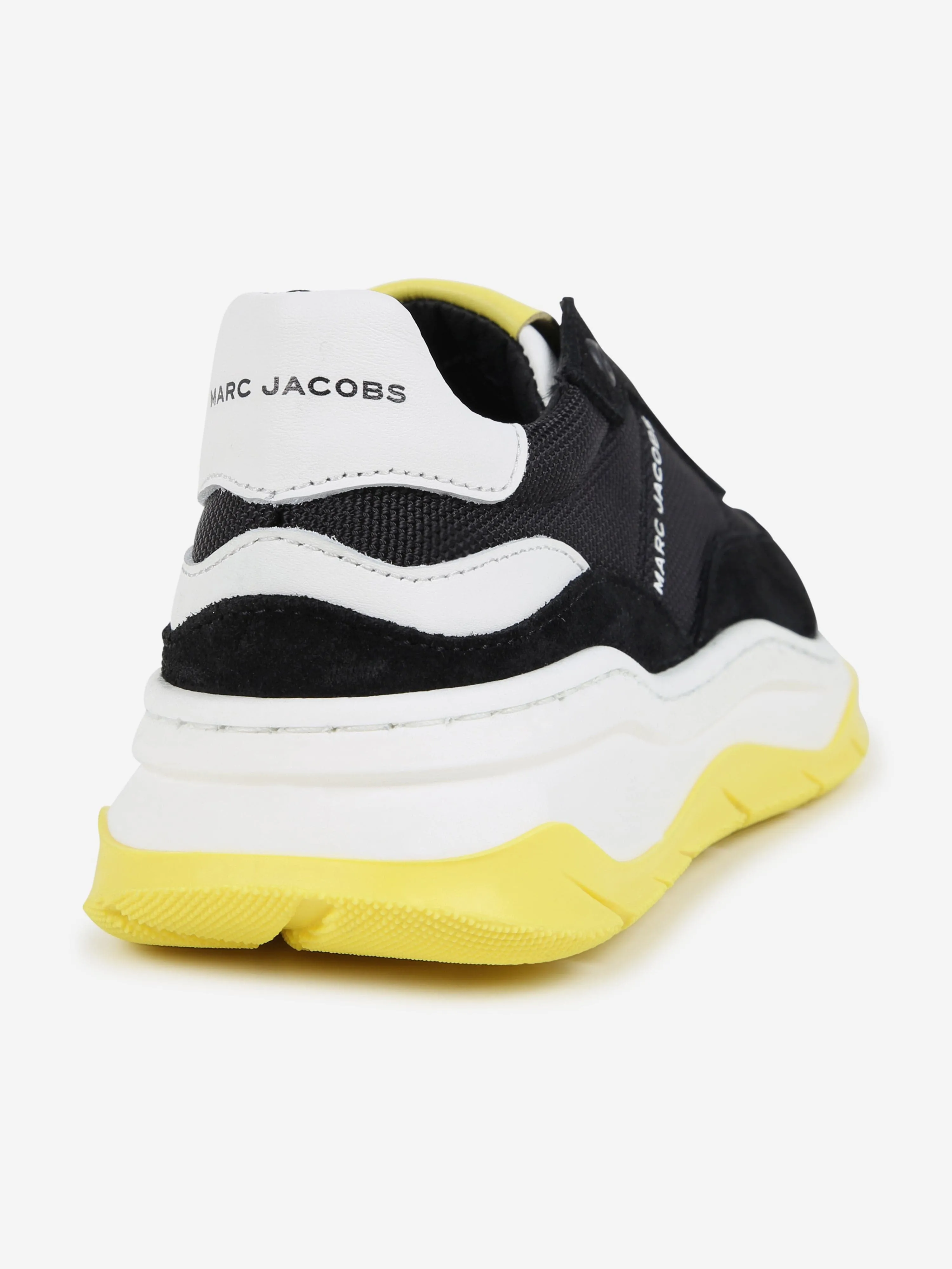 MARC JACOBS Kids Leder-Logo-Turnschuhe in Schwarz