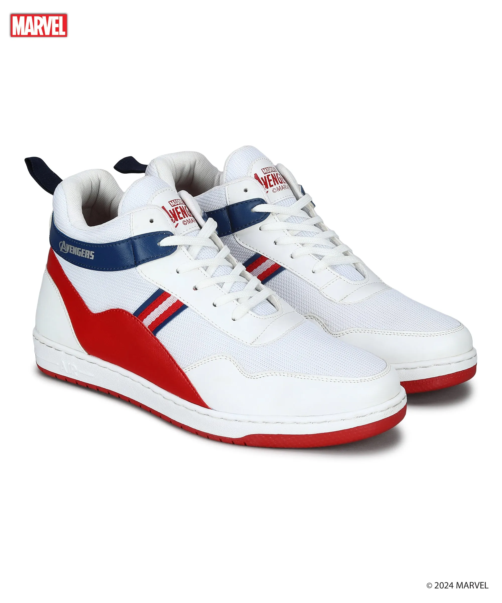 Marvel Herren Weiße Freizeit-Sneaker | Gepolstert & Schnürung Outdoor-Stil