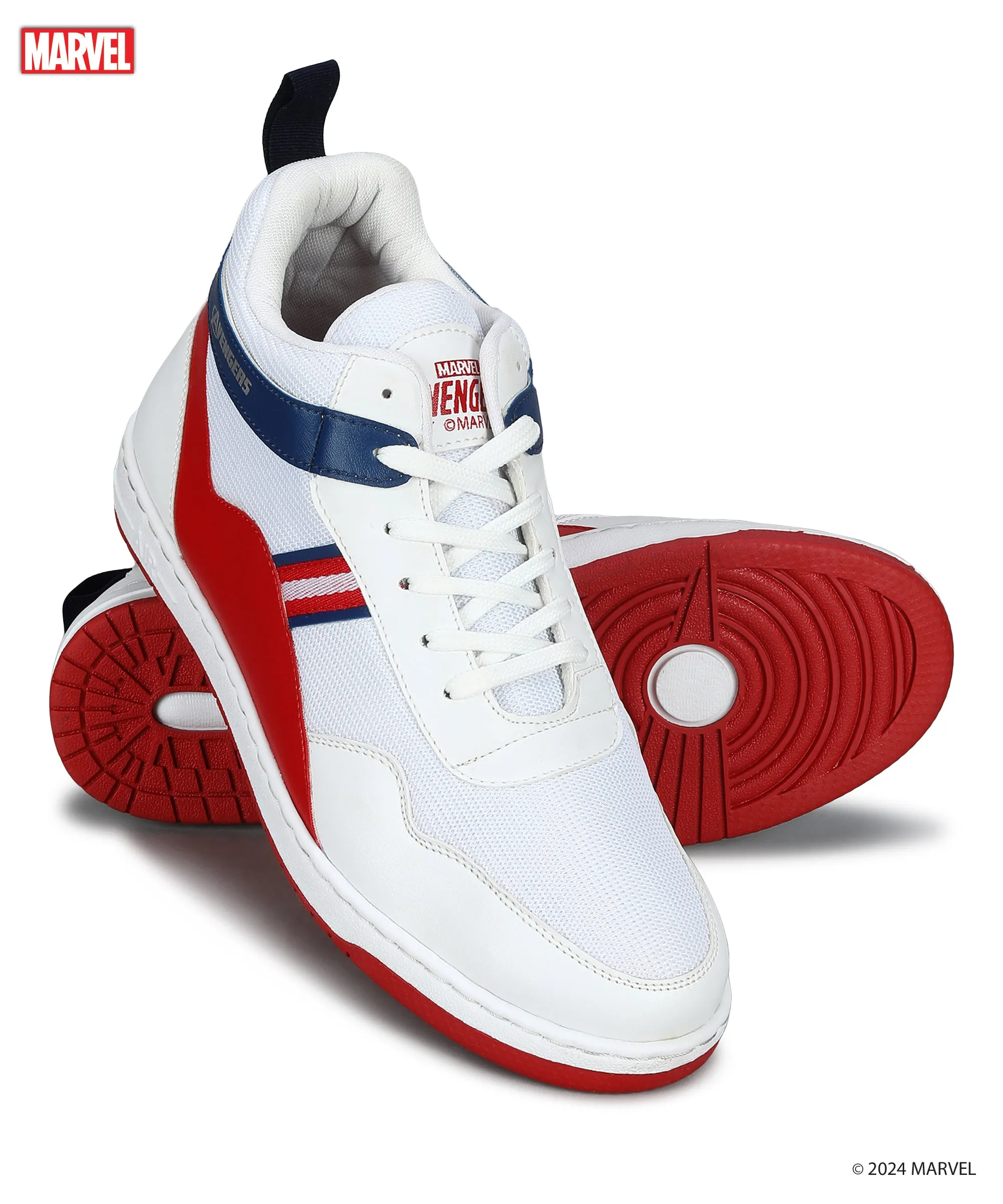 Marvel Herren Weiße Freizeit-Sneaker | Gepolstert & Schnürung Outdoor-Stil