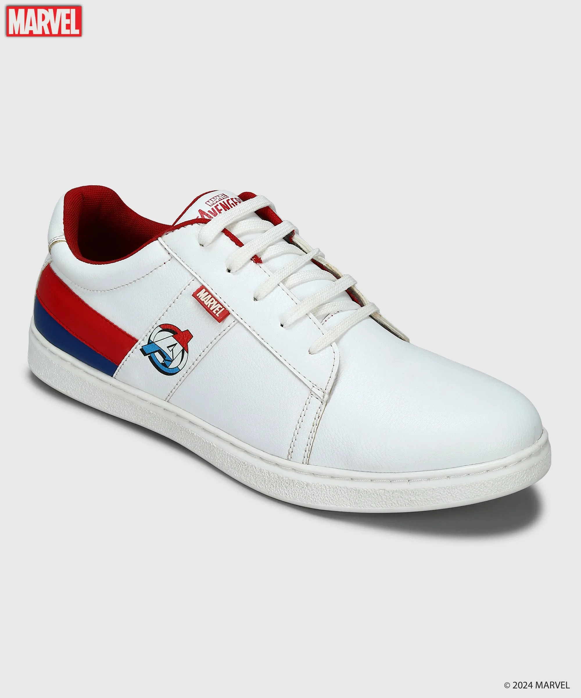Marvel Herren Weiße Freizeit-Sneaker | Gepolstert & Schnürung Outdoor-Stil
