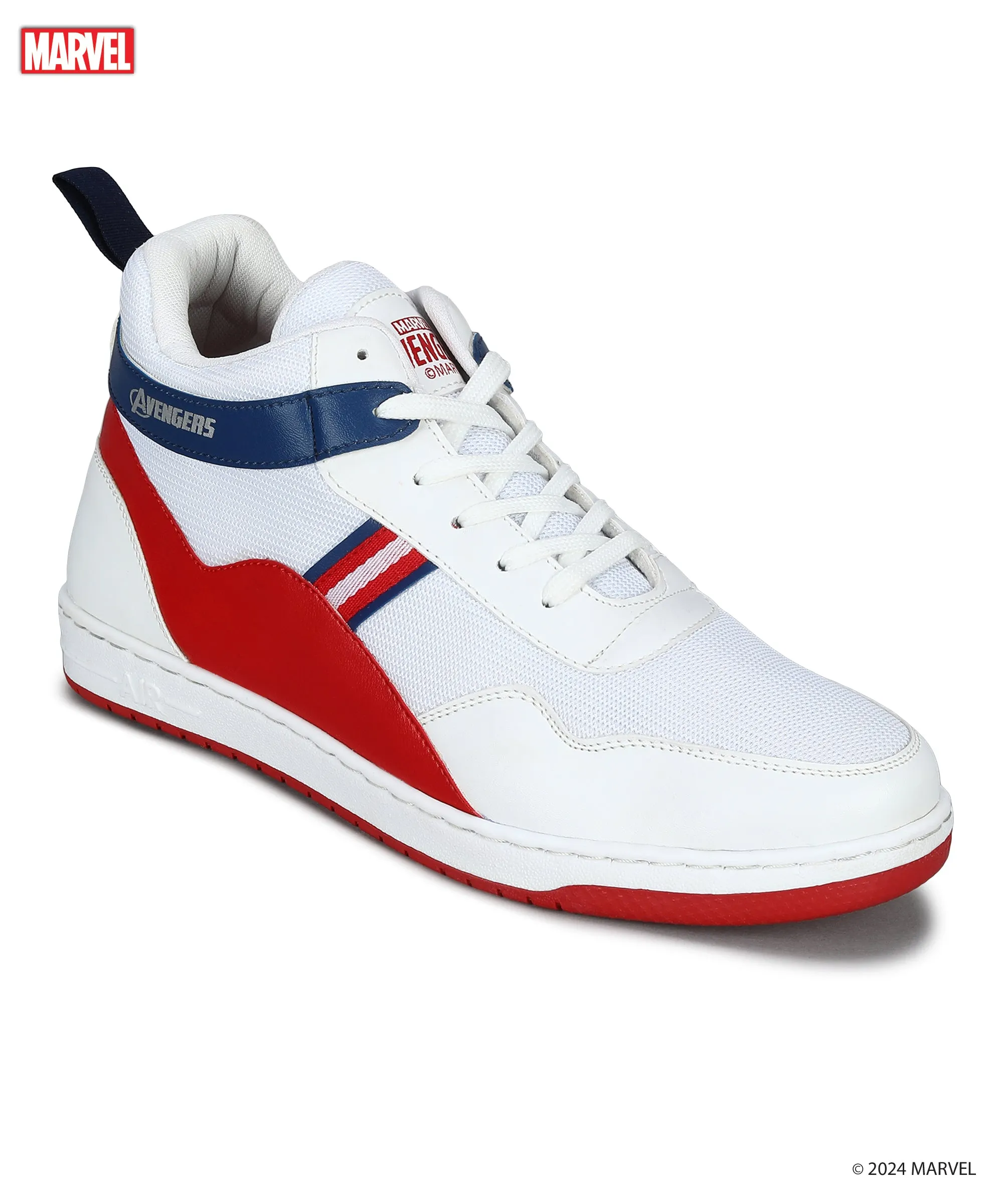 Marvel Herren Weiße Freizeit-Sneaker | Gepolstert & Schnürung Outdoor-Stil