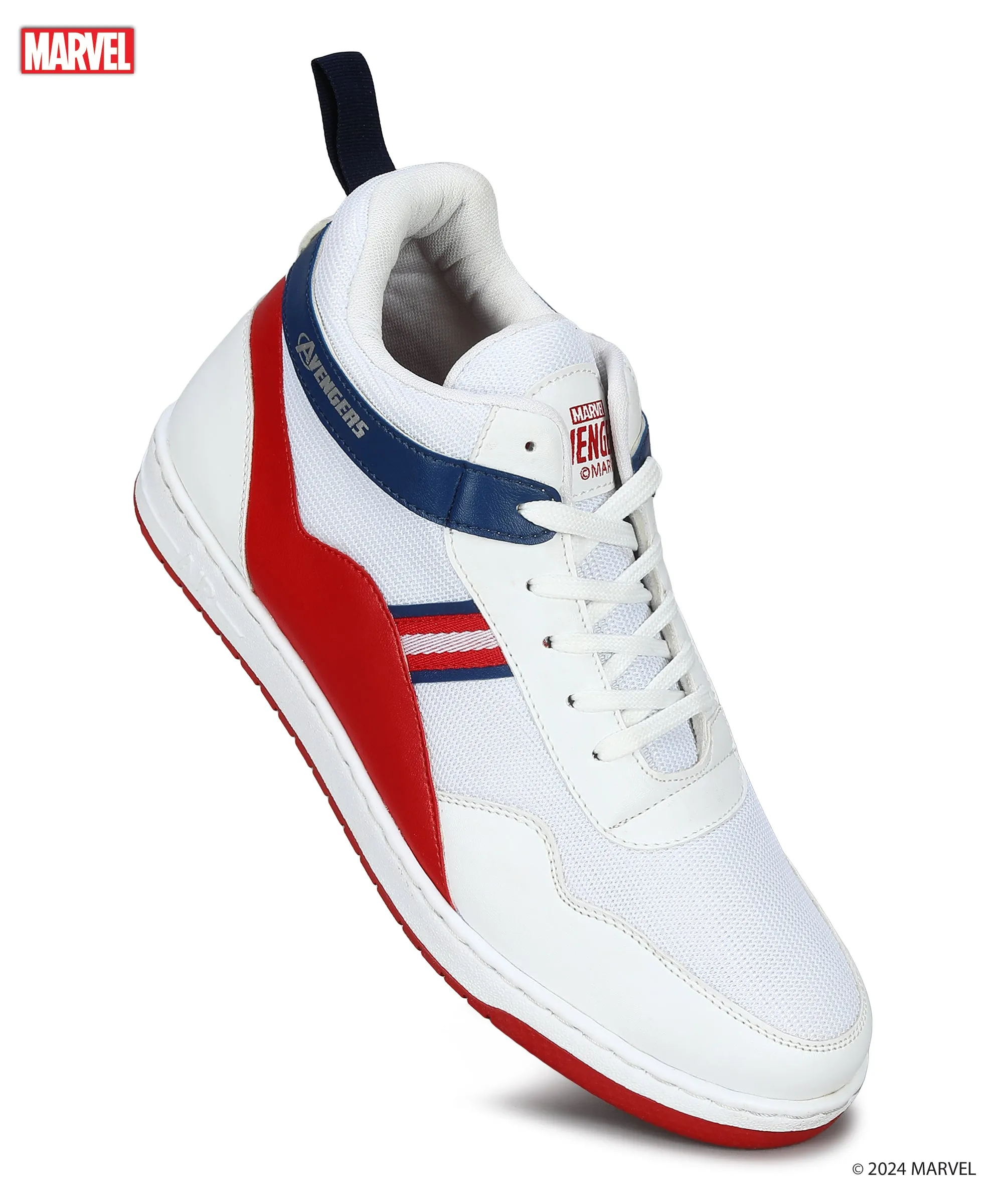 Marvel Herren Weiße Freizeit-Sneaker | Gepolstert & Schnürung Outdoor-Stil