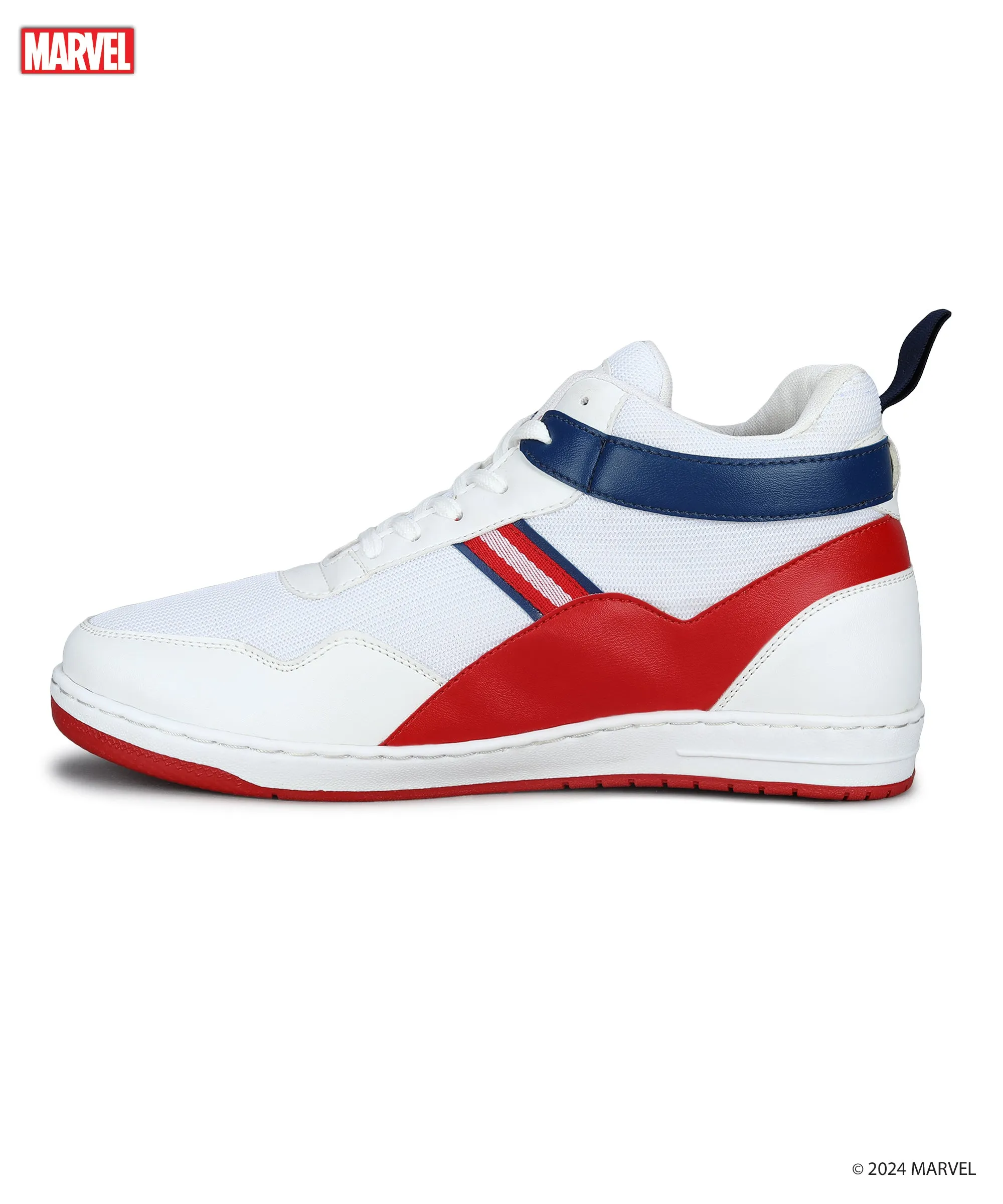 Marvel Herren Weiße Freizeit-Sneaker | Gepolstert & Schnürung Outdoor-Stil