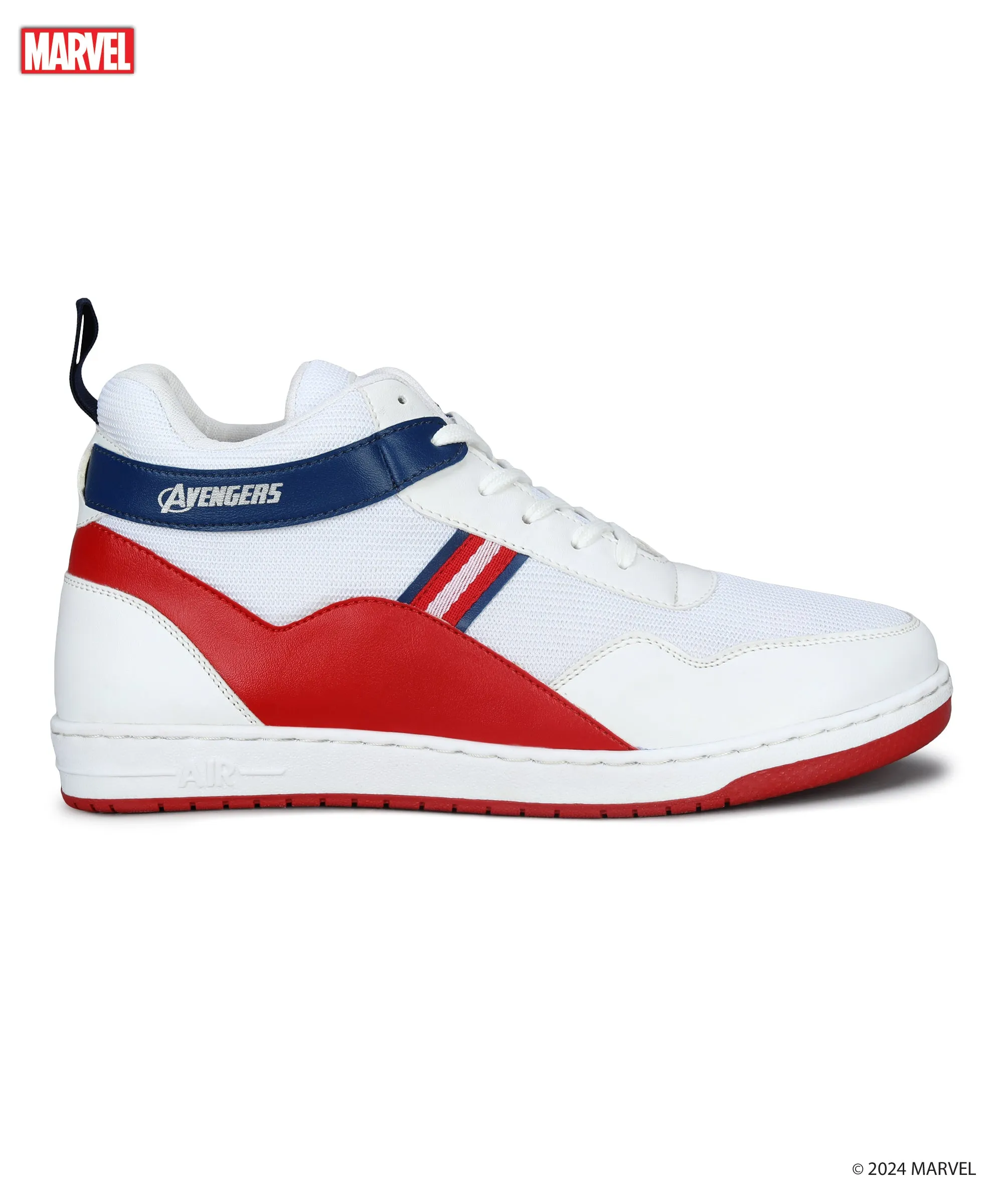 Marvel Herren Weiße Freizeit-Sneaker | Gepolstert & Schnürung Outdoor-Stil