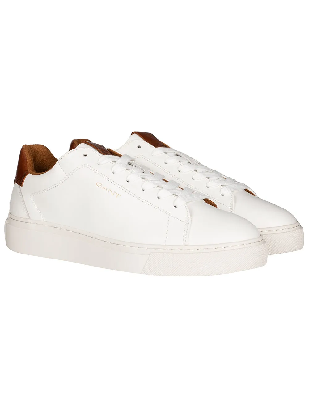 McJulien Leder-Sneakers Weiß Cognac