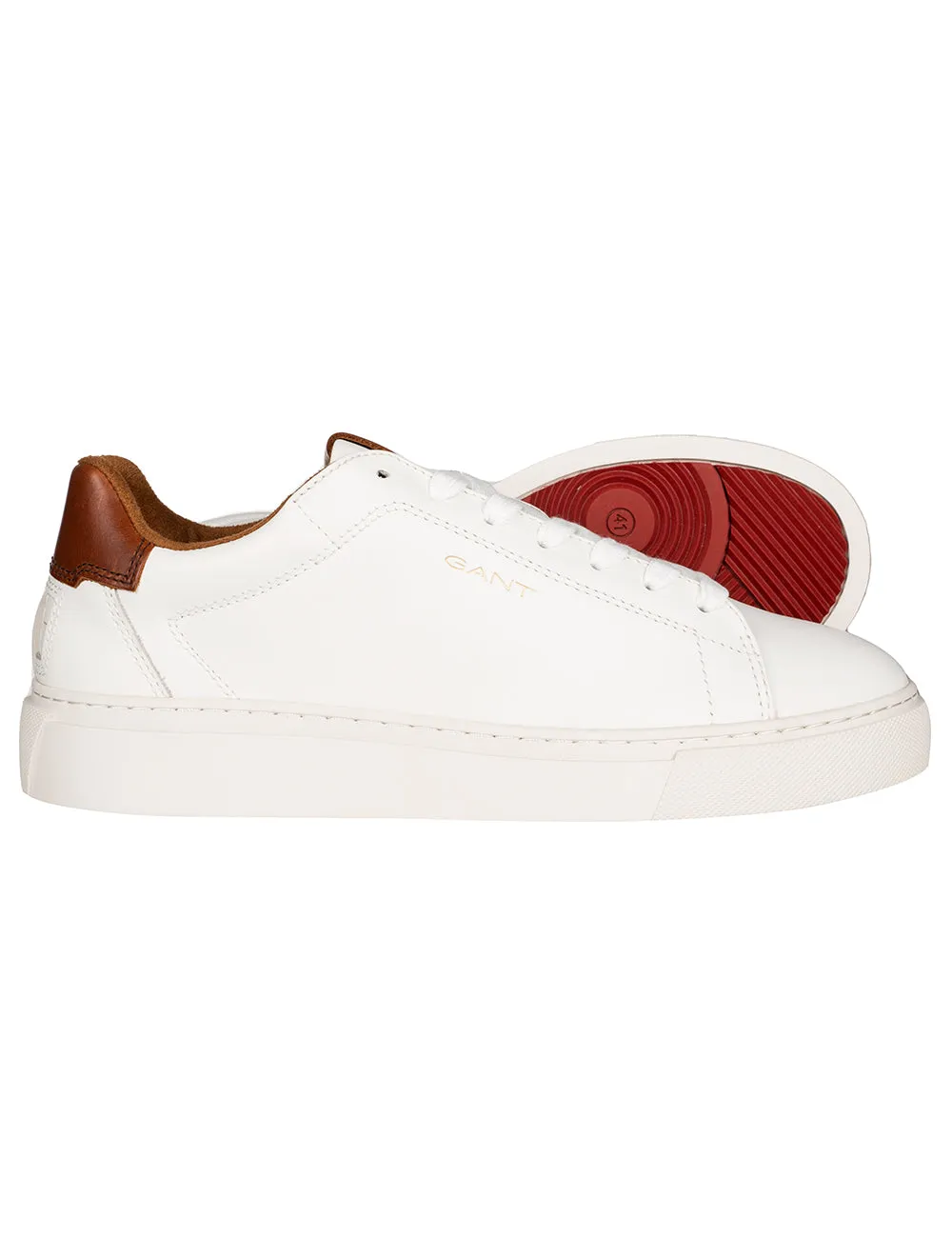 McJulien Leder-Sneakers Weiß Cognac