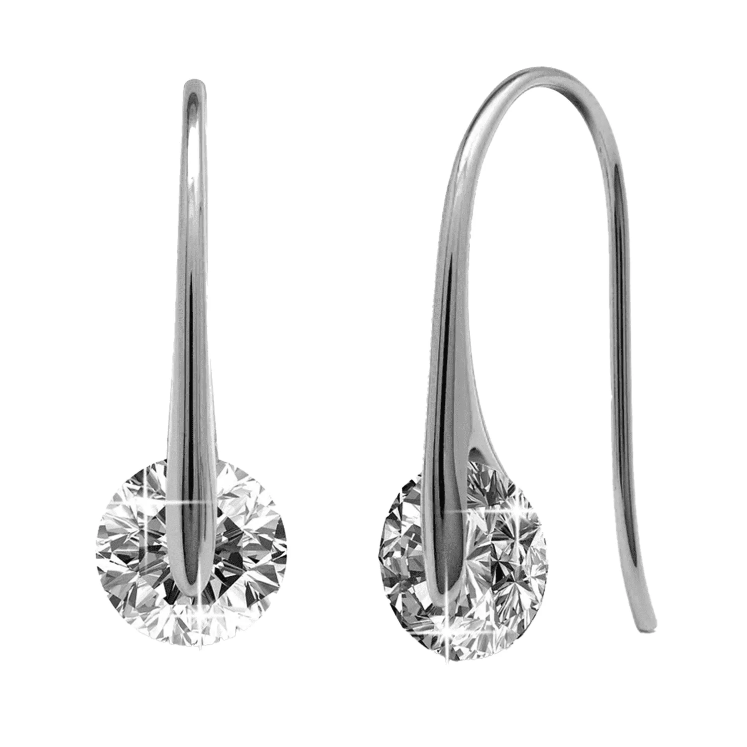 McKayla 18k Weißgold plattiertes Halsketten- und Ohrring-Set mit Swarovski-Kristallen