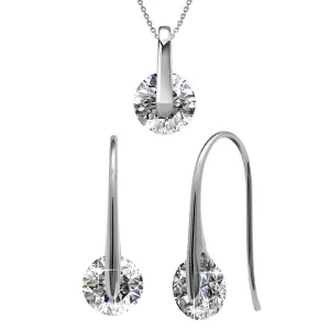McKayla 18k Weißgold plattiertes Halsketten- und Ohrring-Set mit Swarovski-Kristallen
