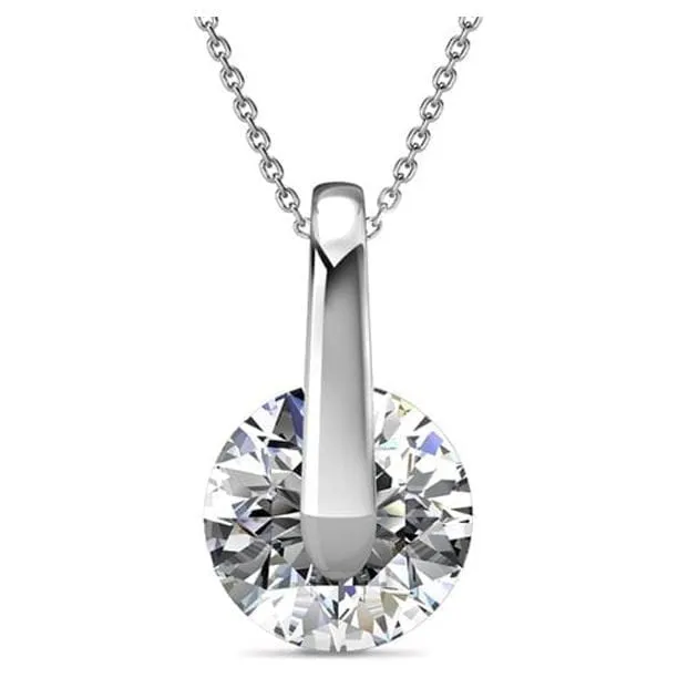McKayla 18k Weißgold plattiertes Halsketten- und Ohrring-Set mit Swarovski-Kristallen