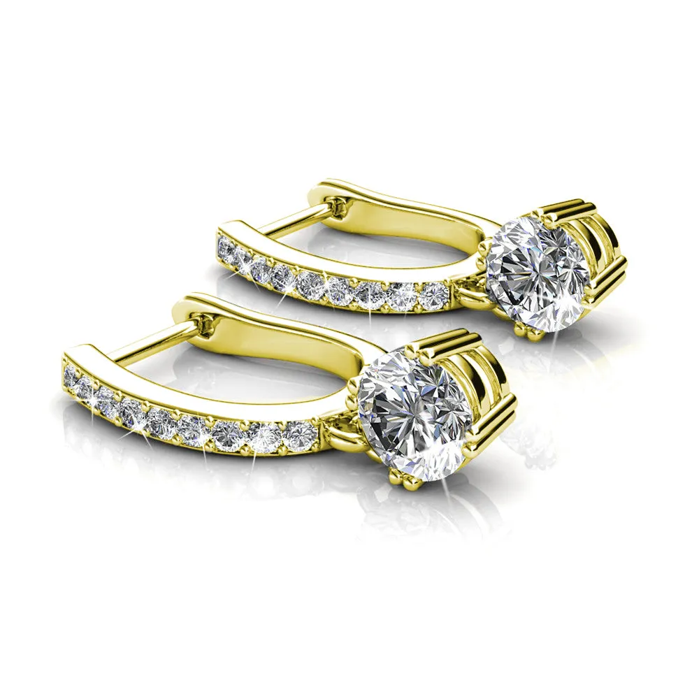 McKenzie 18k Weißgold plattierte Tropfen-Ohrringe mit Swarovski-Kristallen