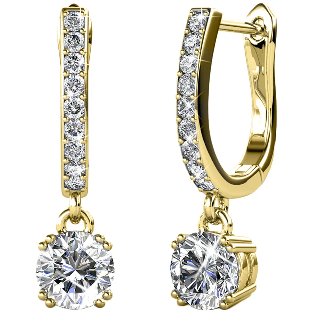 McKenzie 18k Weißgold plattierte Tropfen-Ohrringe mit Swarovski-Kristallen