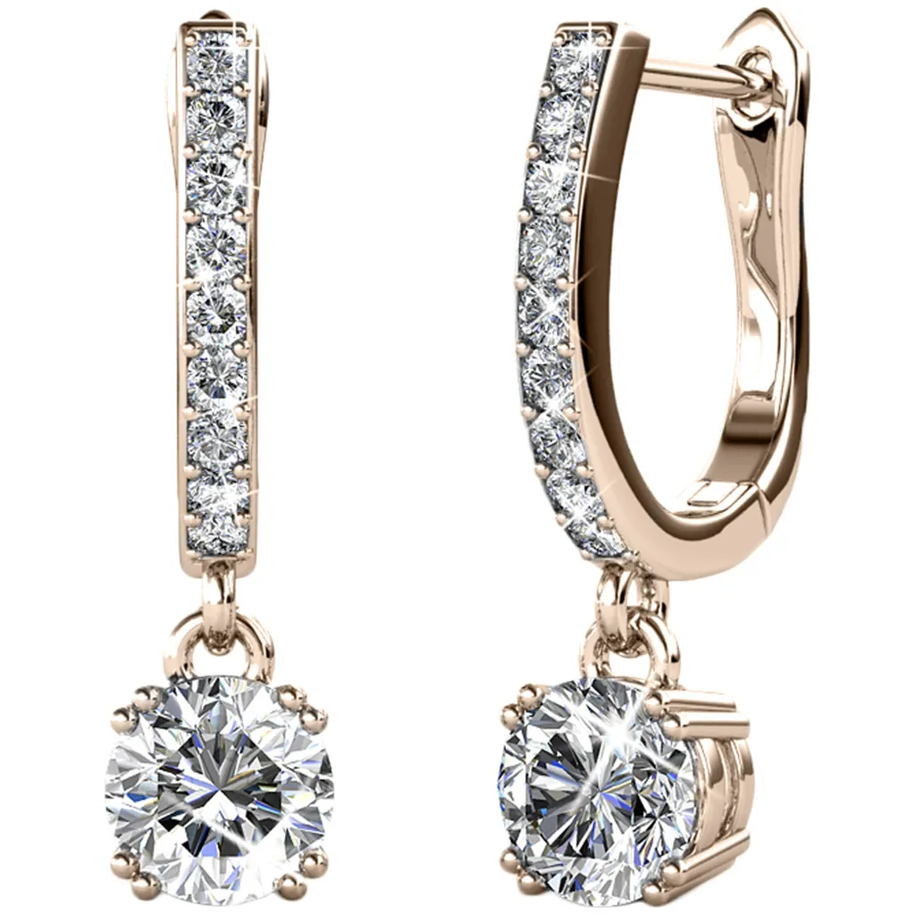 McKenzie 18k Weißgold plattierte Tropfen-Ohrringe mit Swarovski-Kristallen