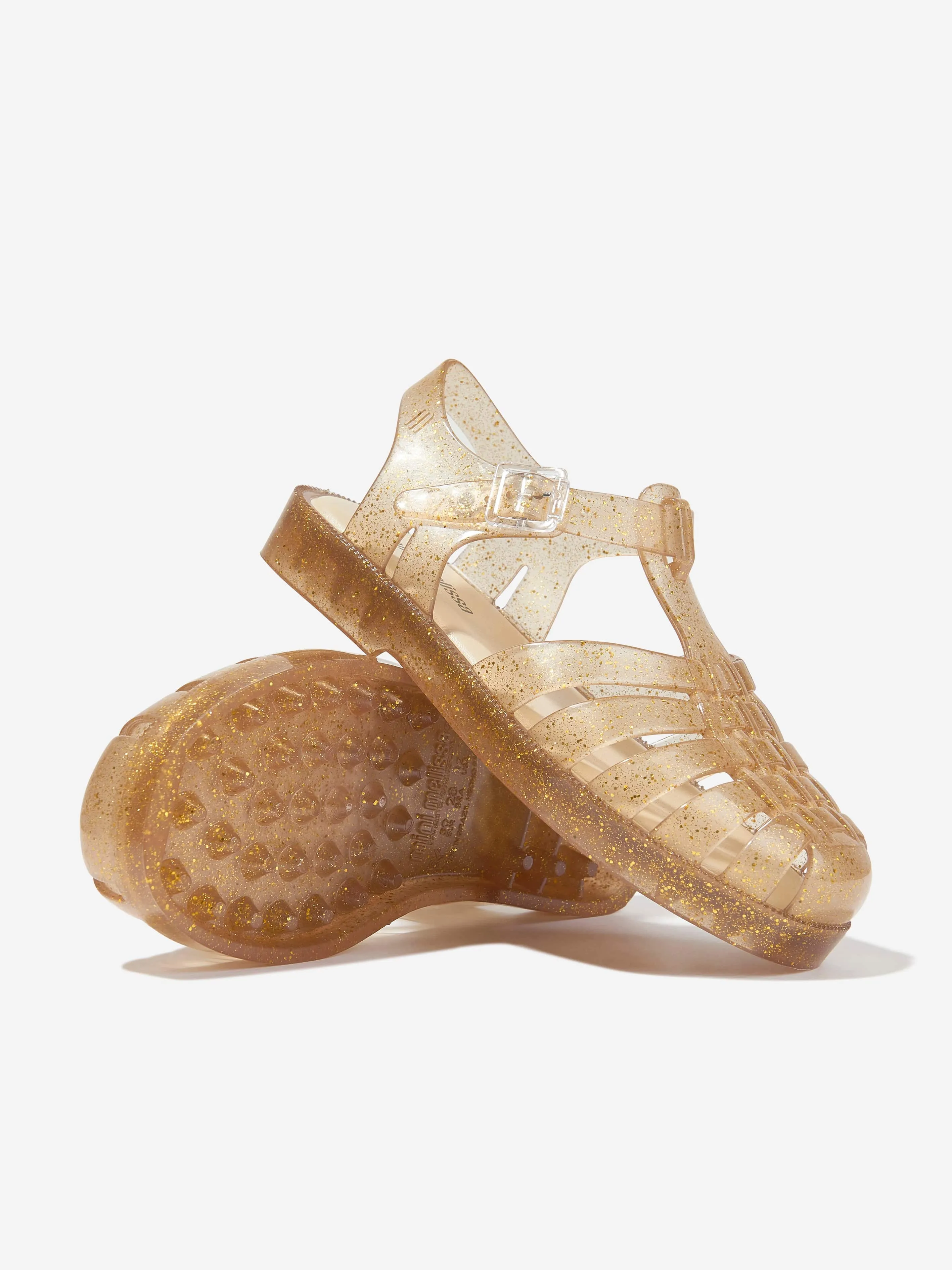 Mini Melissa Mädchen Besitz Glänzende Sandalen in Gold