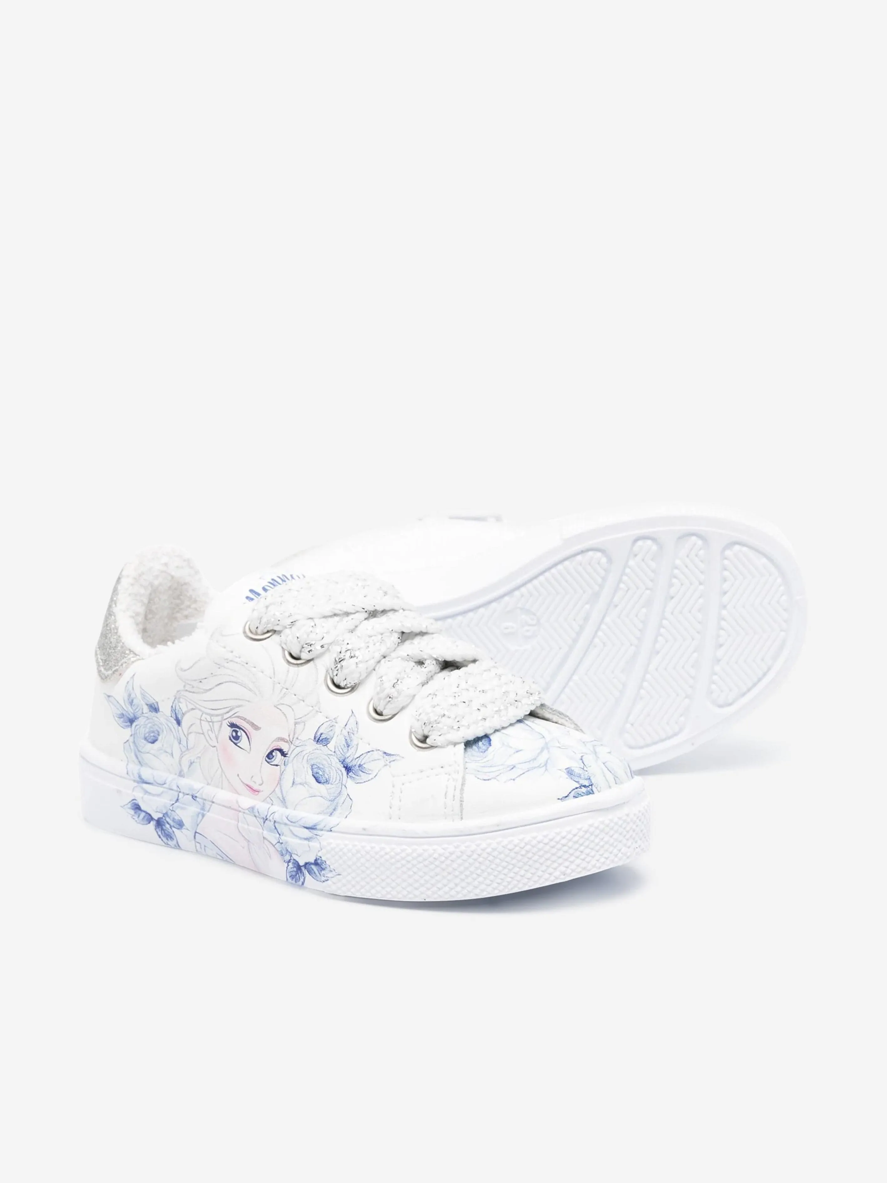 Monnalisa Mädchen Leder Frozen Sneaker in Weiß
