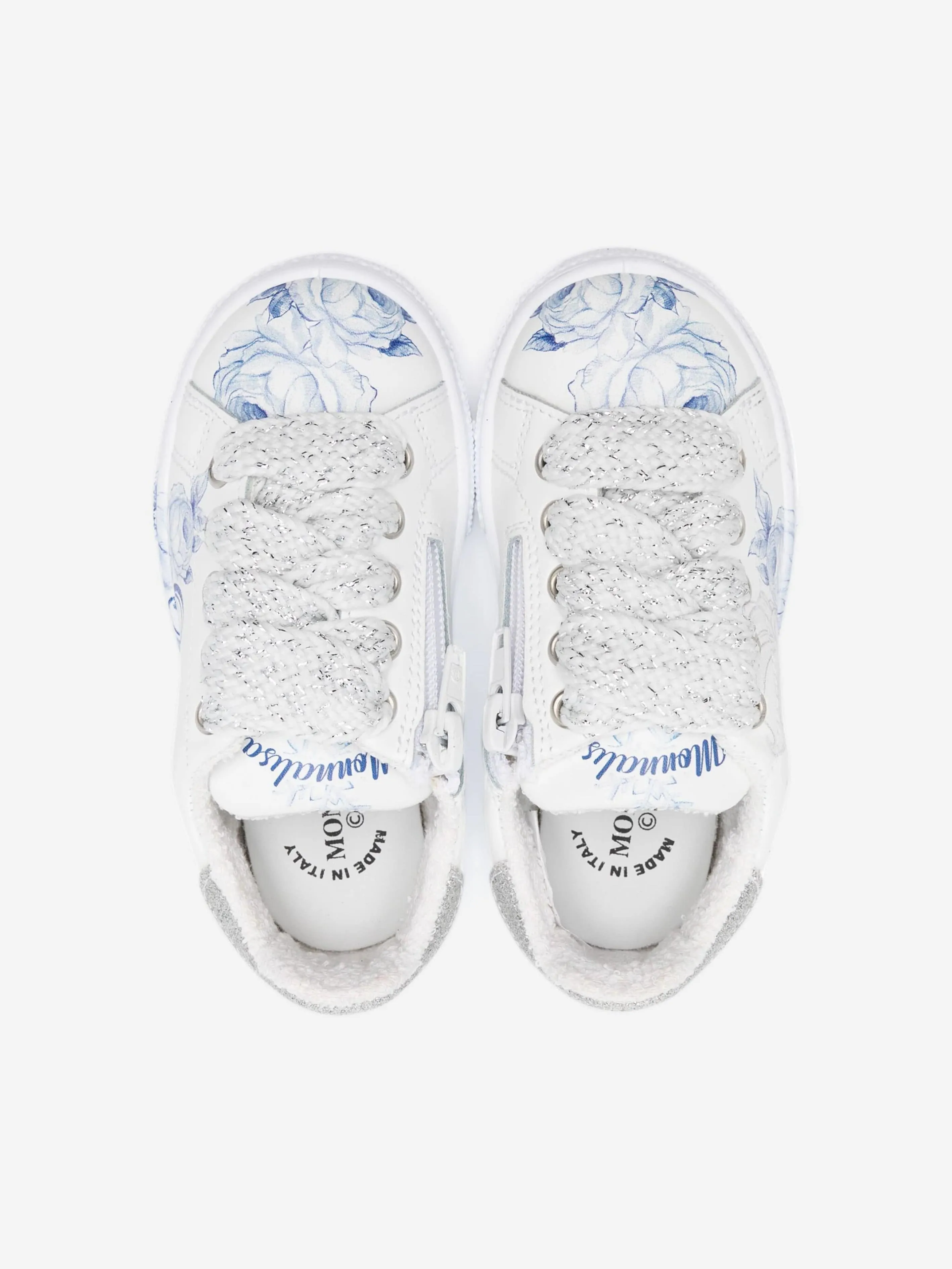 Monnalisa Mädchen Leder Frozen Sneaker in Weiß