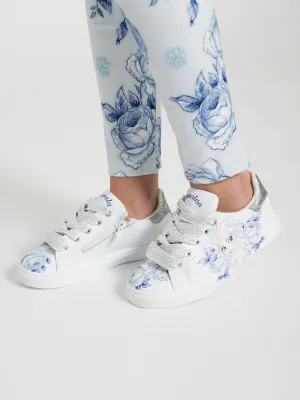 Monnalisa Mädchen Leder Frozen Sneaker in Weiß