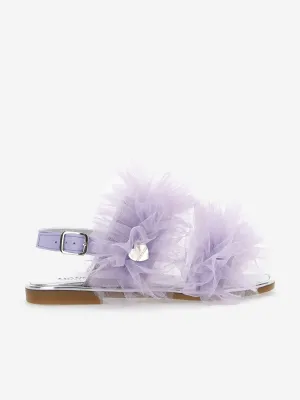 Monnalisa Mädchen Rüschen-Tüll-Sandalen in Lila