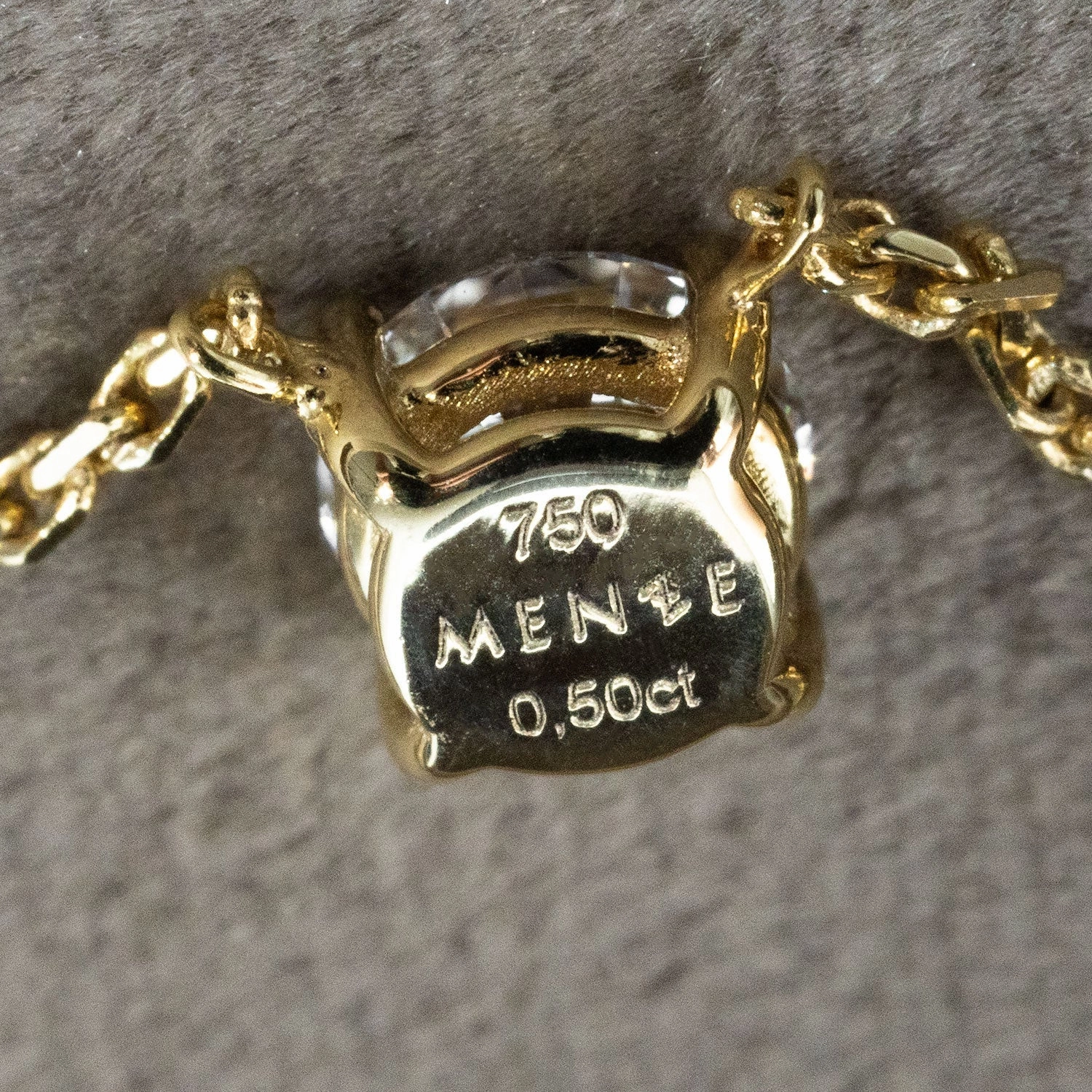 Necklace solitaire 750 yellow gold 1 brilliant 0.51ct. G/VS2 48cm