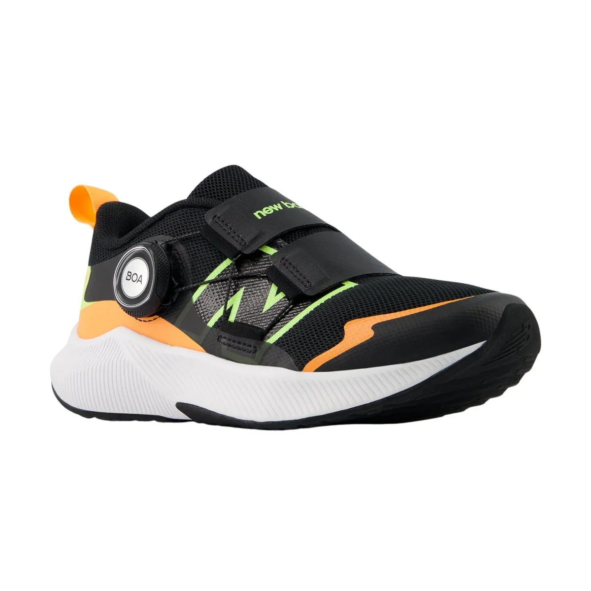 New Balance Kinder (Vorschulalter) PTRVLBM4 DynaSoft Reveal v4 BOA Schwarz/Gebleichtes Limettengrün/Knalliges Mango