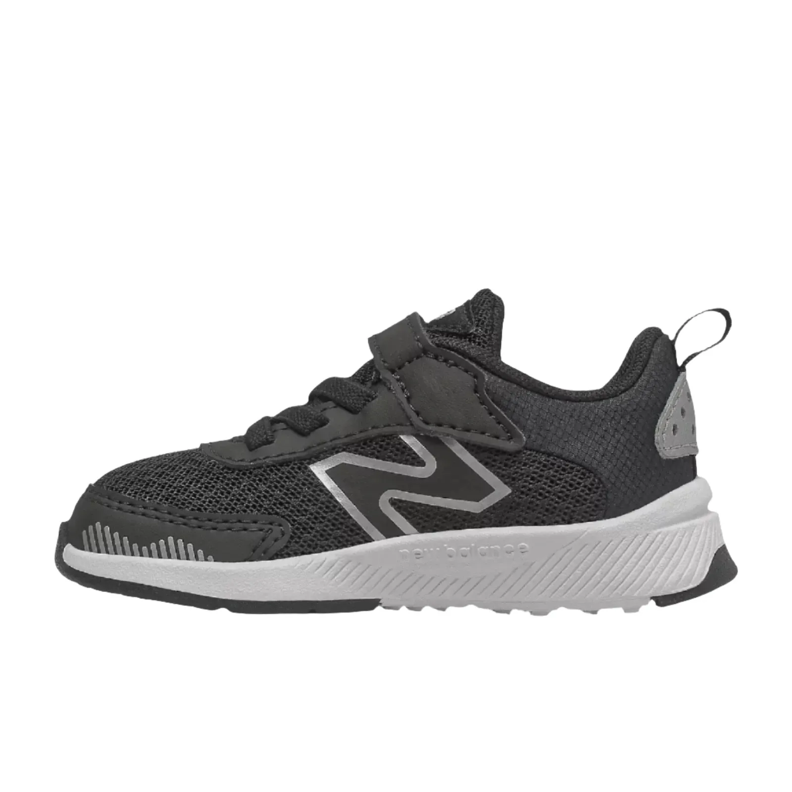 New Balance Schuhe Kinder Dynasoft IT545BO1 Bungee-Schnürung mit Oberriemen Schwarz/Weiß/Silber Metallic (4c-10c)