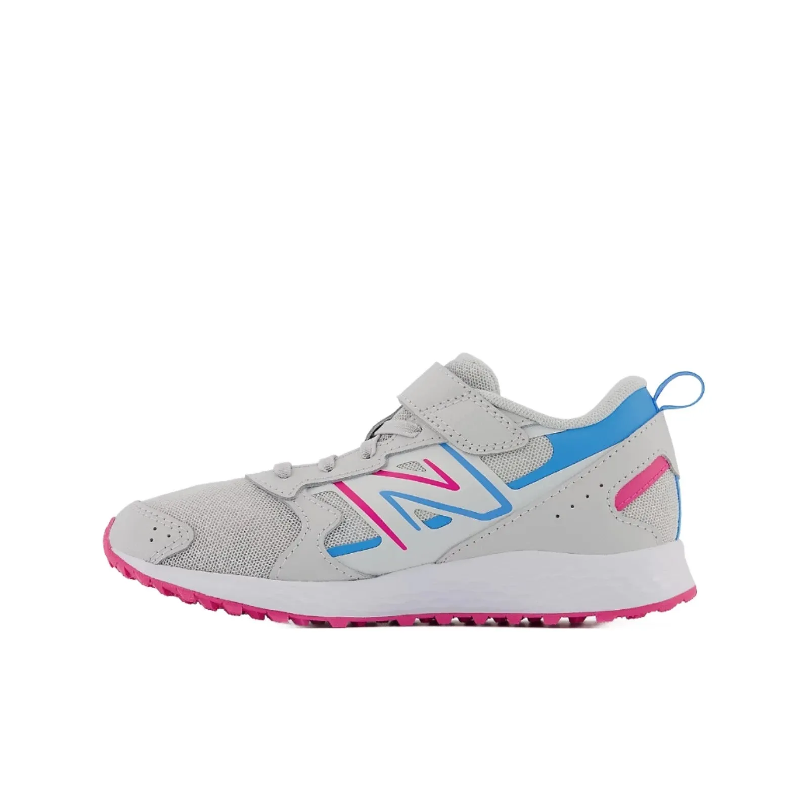 New Balance Schuhe Kinder Fresh Foam 650v1 Bungee-Schnürung mit oberem Riemen Sommernebel/Knallrosa (10.5C-3J)