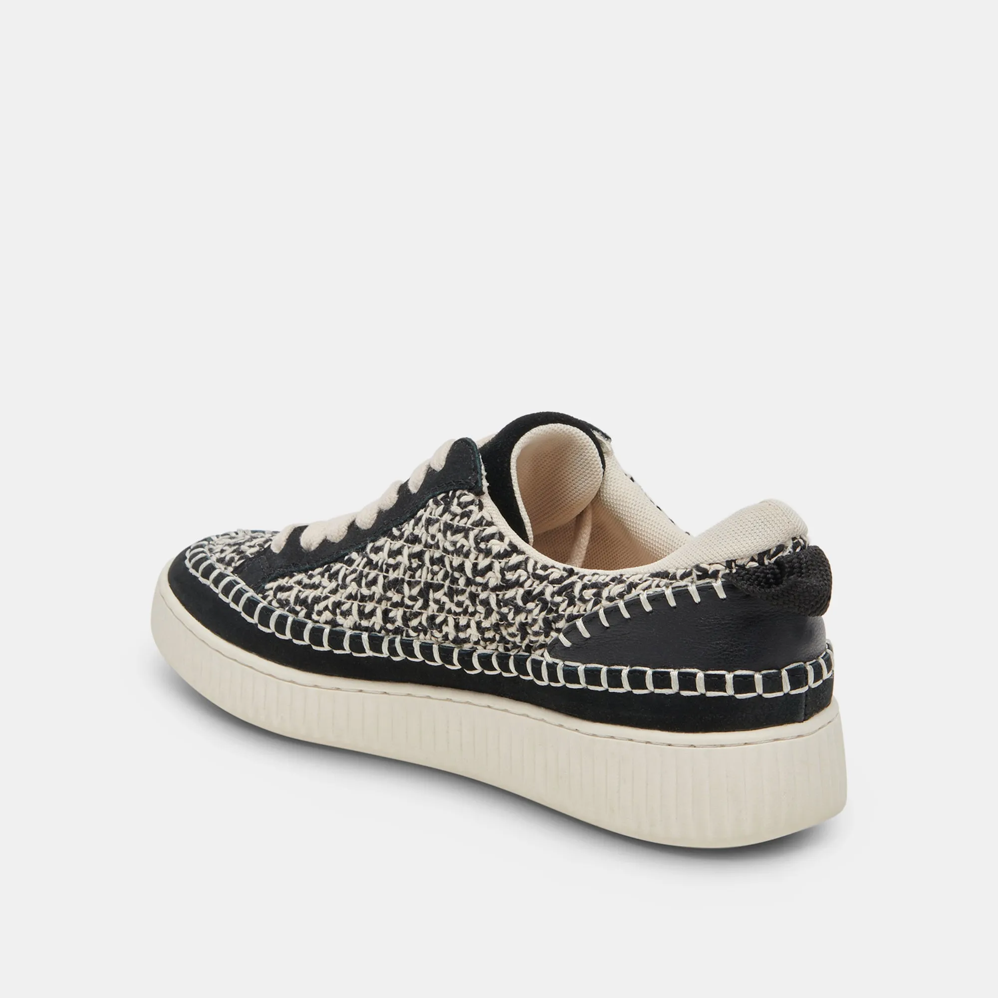 NICONA SNEAKERS WEIß SCHWARZ GESTRICKT