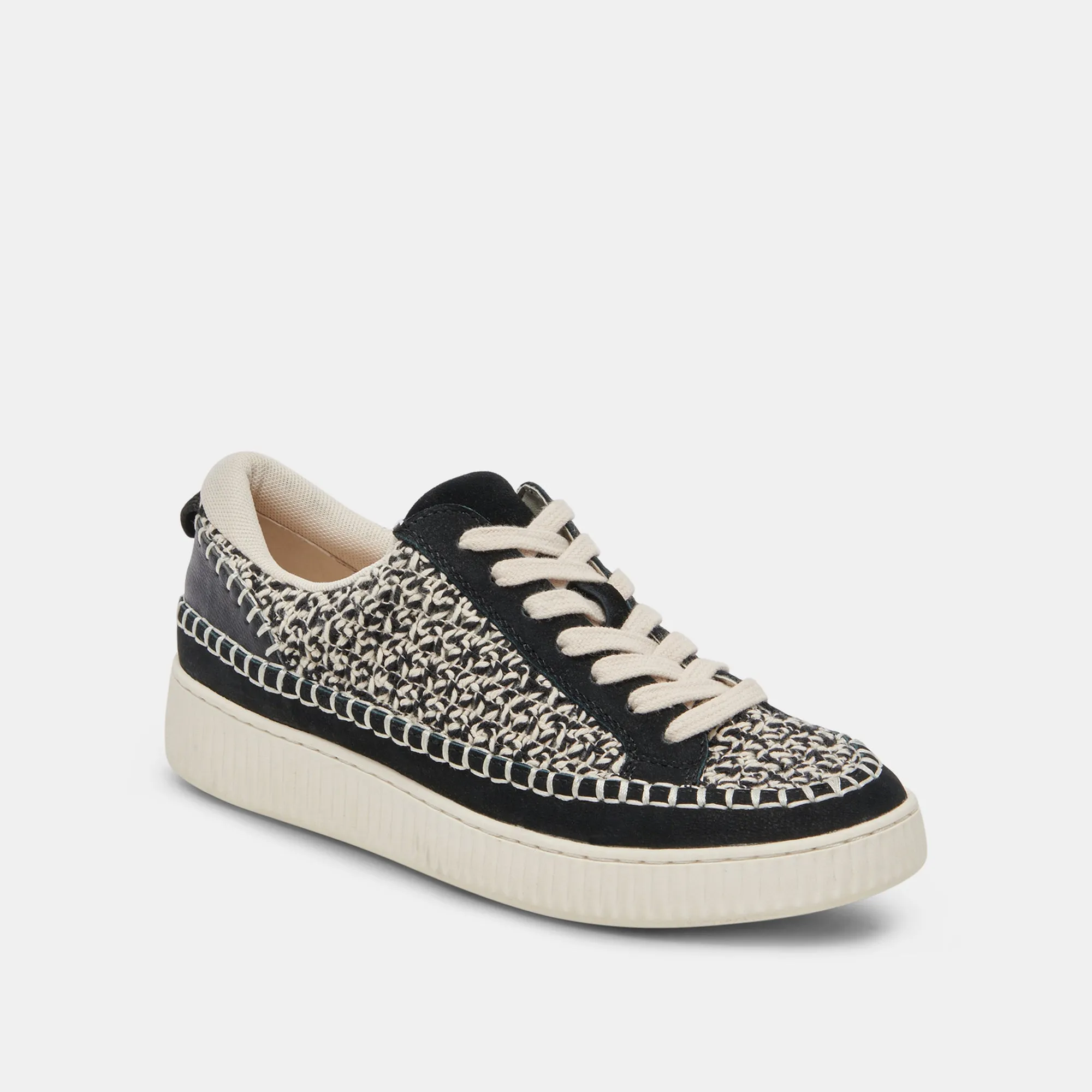 NICONA SNEAKERS WEIß SCHWARZ GESTRICKT
