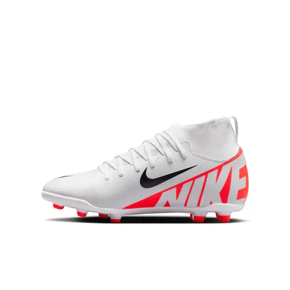 Nike Junior Mercurial Superfly 9 Club FG/MG Fußballschuh - Leuchtendes Karmesinrot/Weiß/Schwarz