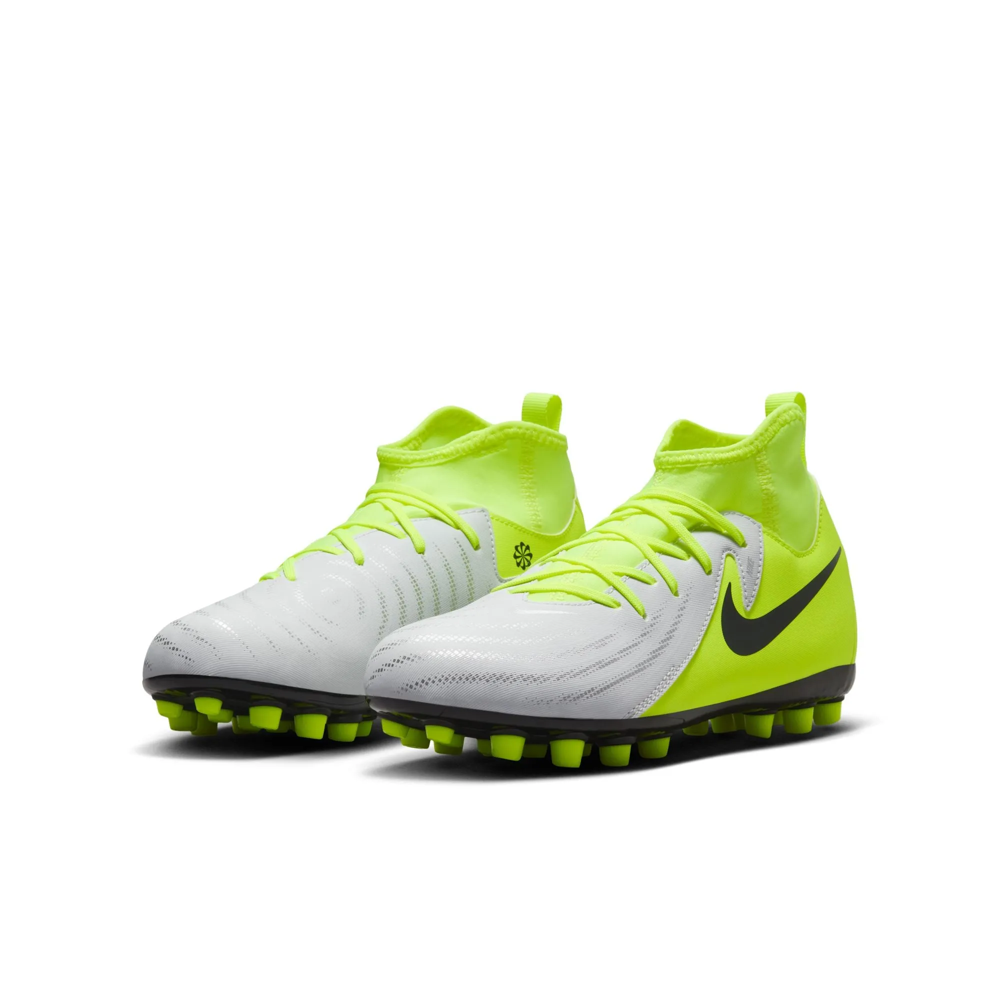 Nike Junior Phantom Luna Academy FG Schuhe für festen Untergrund - Metallisches Silber/ Schwarz Volt