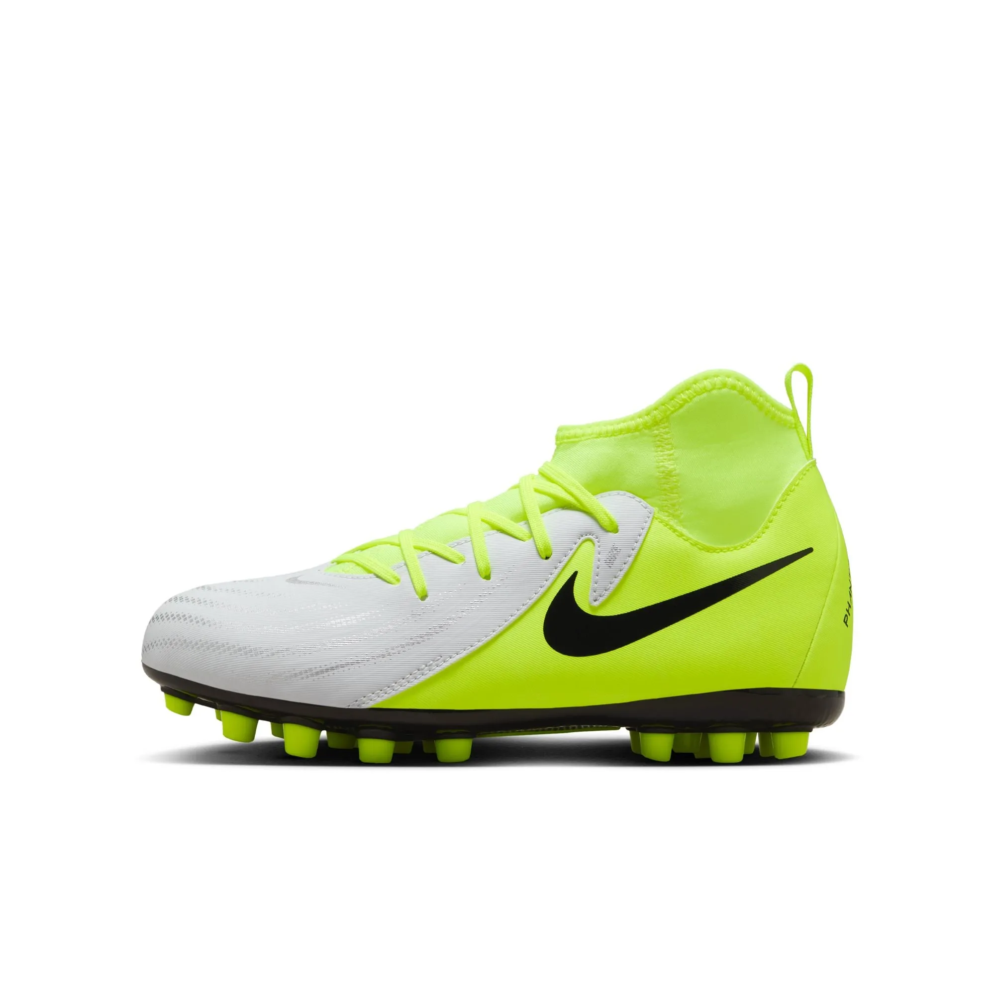 Nike Junior Phantom Luna Academy FG Schuhe für festen Untergrund - Metallisches Silber/ Schwarz Volt