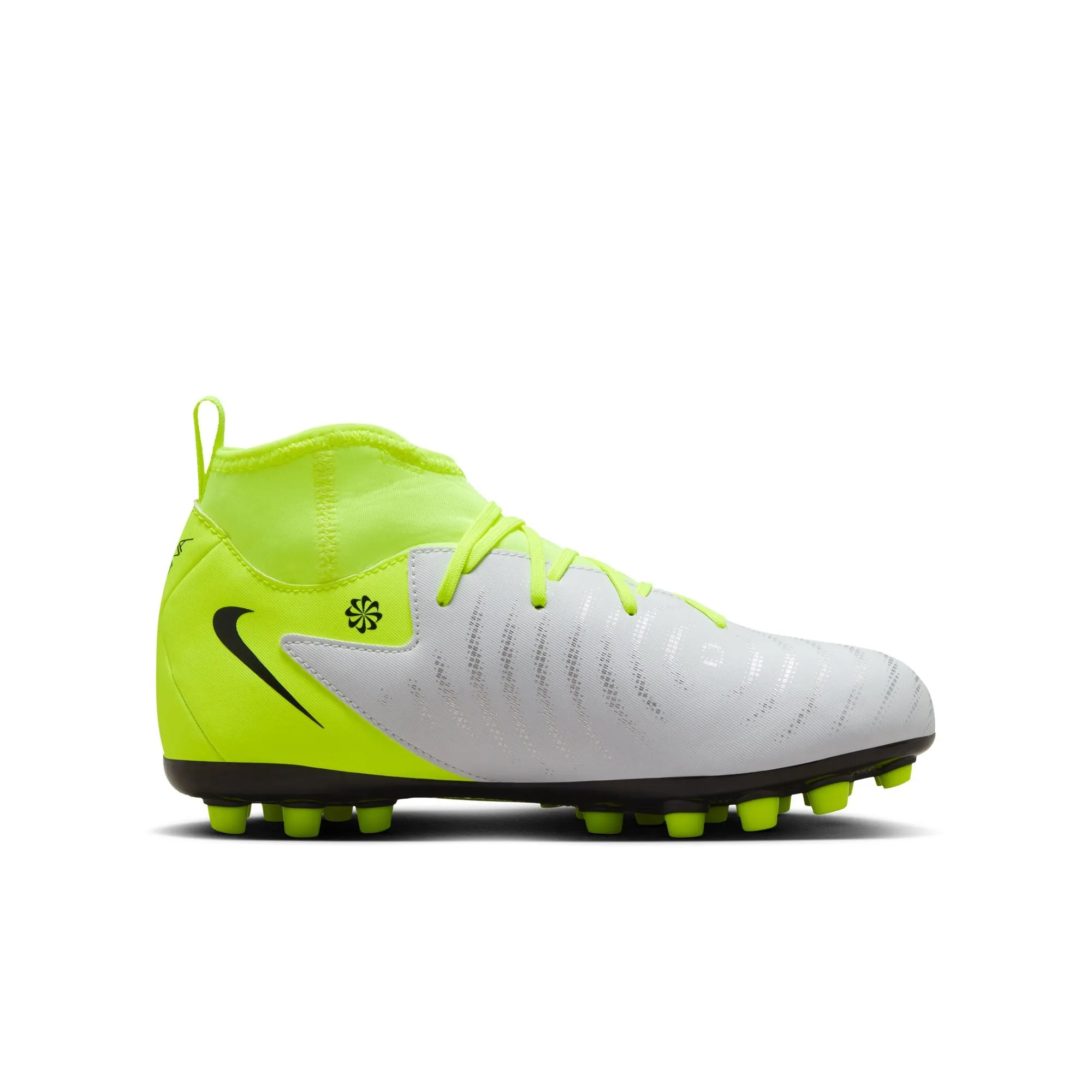 Nike Junior Phantom Luna Academy FG Schuhe für festen Untergrund - Metallisches Silber/ Schwarz Volt